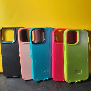 Apple iPhone 13 Pro Max Case Lot Hard Plastic Pink Black Green Blue